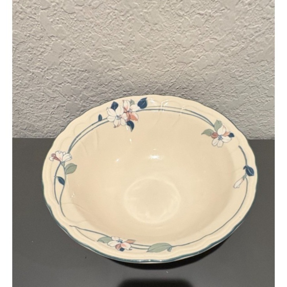 VINTAGE Epoch Korea Apple Blossom 9" Scalloped Bowl Serving Cereal Soup Used